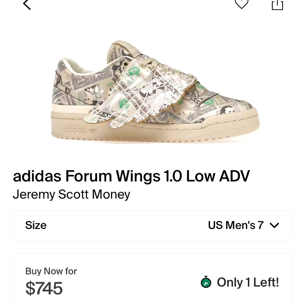 Adidas Forum Wings 1.0 low adv// Jeremy scott money